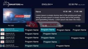 IPTV Smarters EPG